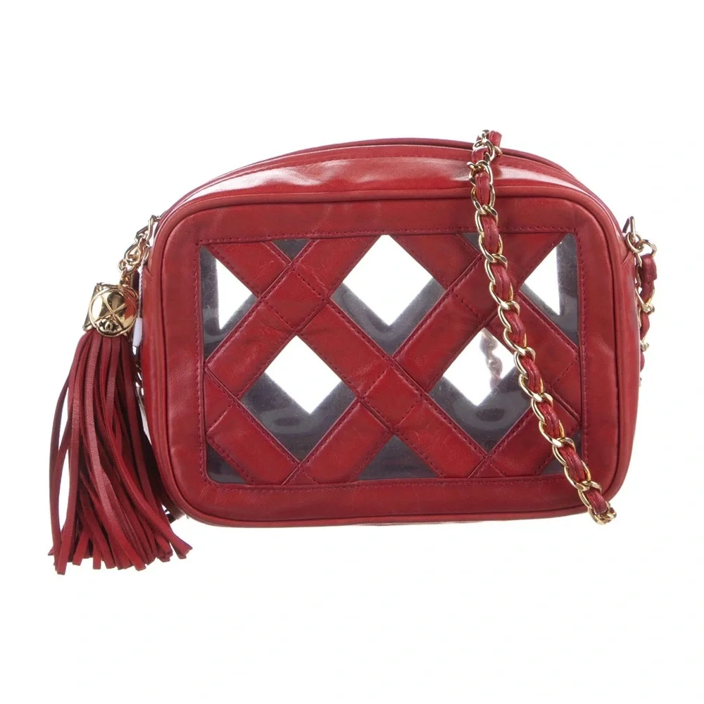 CHANEL Vintage Red Leather Crossbody Bag | Karl Lagerfeld 1989–1991 | Authentic